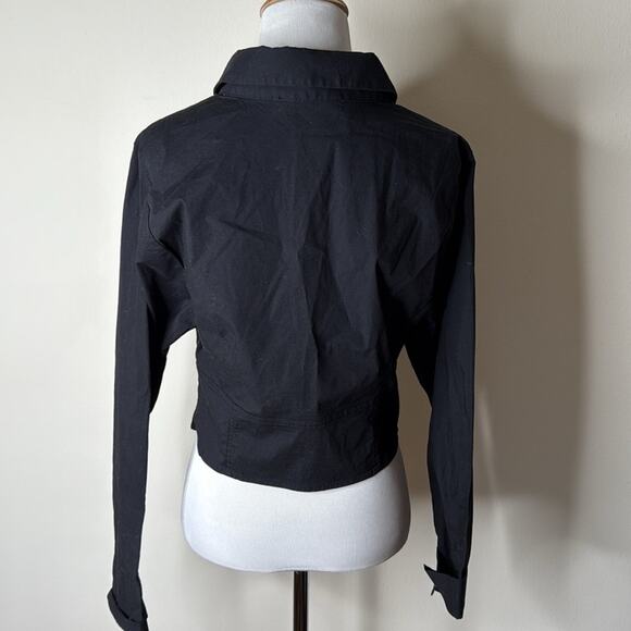 Abercrombie Black Cropped Button Down - Picture 3 of 5
